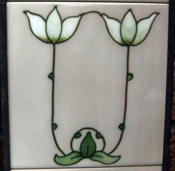 Art Nouveau / Arts and Crafts Fireplace 10 tile set ref 81 - Image 2