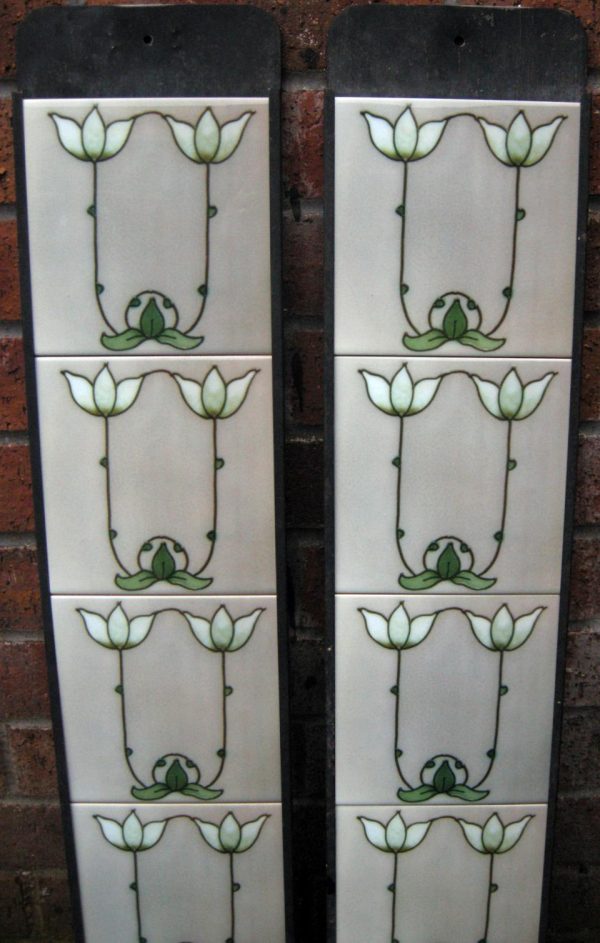 Art Nouveau / Arts and Crafts Fireplace 10 tile set ref 81 - Image 3