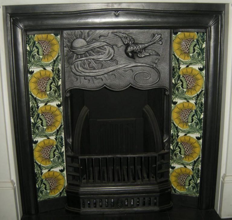 William de Morgan BBB Yellow Fireplace 10 tile set (6 inch)