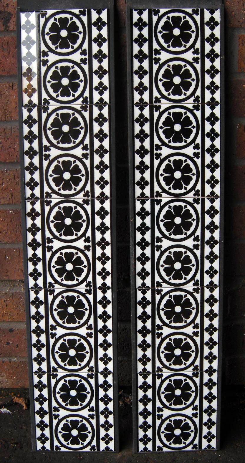 Gothic Pugin Fireplace Tiles Set 001 Black
