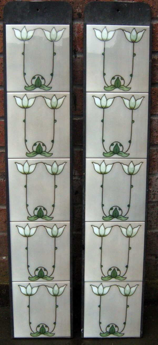 Art Nouveau / Arts and Crafts Fireplace 10 tile set ref 81