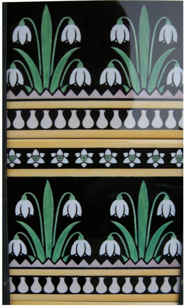 Arts and Crafts  Fireplace 10 Tile Set Snowdrop - Image 2