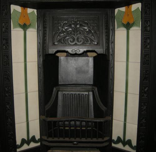 Art Nouveau Stylised Tulip Fireplace Tile Set ref 026