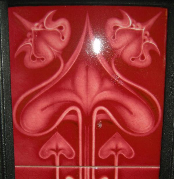Art Nouveau Fireplace 10 tile set ref 25 red - Image 3