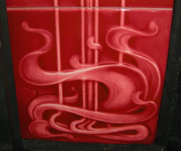 Art Nouveau Fireplace 10 tile set ref 25 red - Image 4