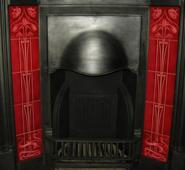 Art Nouveau Fireplace 10 tile set ref 25 red