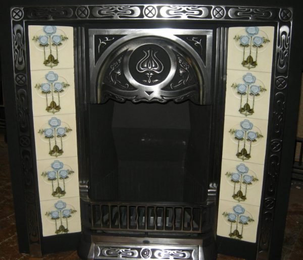 Art Nouveau / Arts and Crafts Fireplace 10 Tile set ref 45