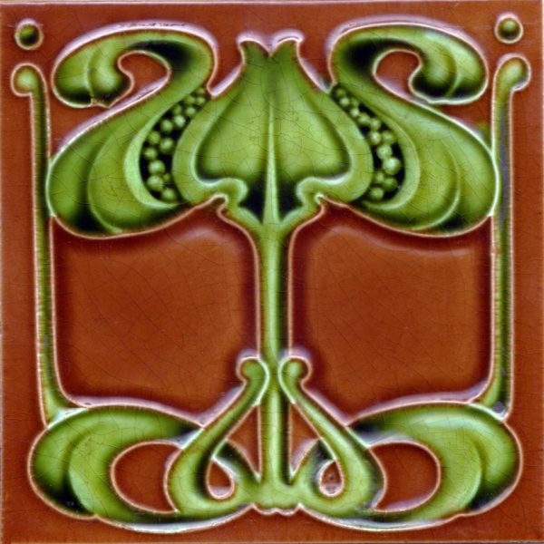 Art Nouveau ceramic or porcelain tiles ref 12