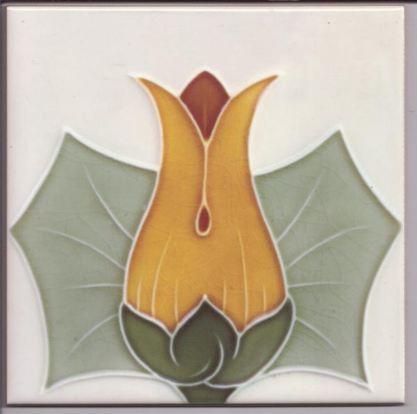 Stylised Tulip Head Art Nouveau ceramic or porcelain tiles ref 26