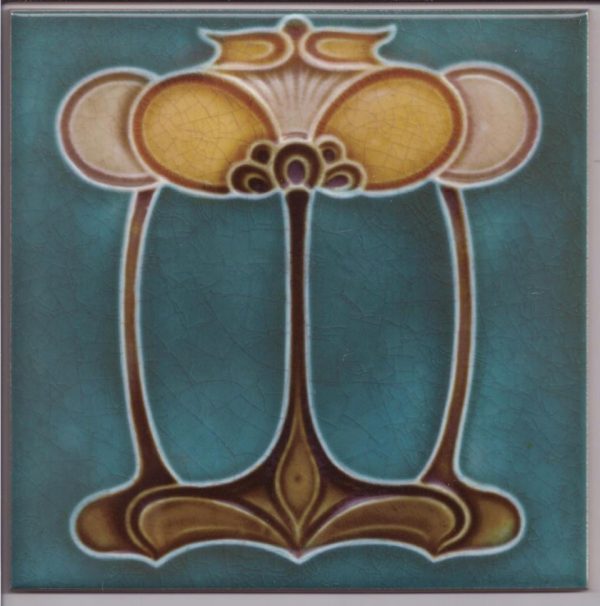 Art Nouveau ceramic or porcelain tiles ref 31