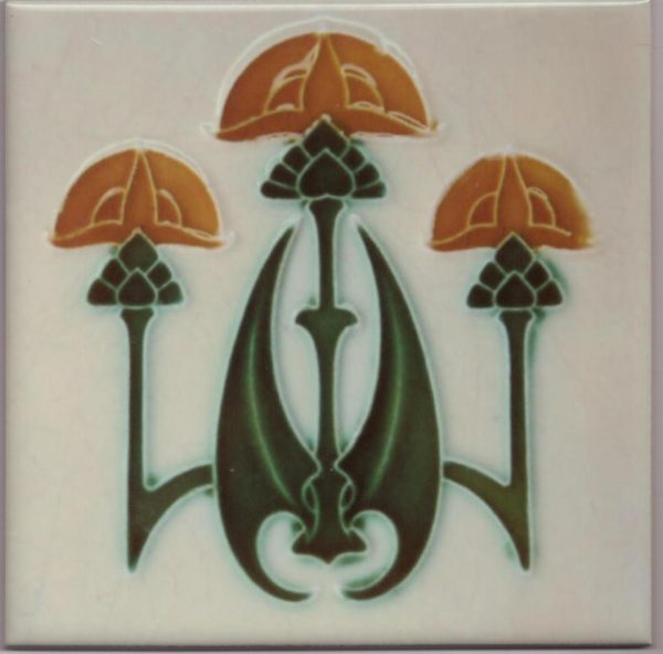 Art Nouveau Gothic Style ceramic or porcelain tiles ref 38