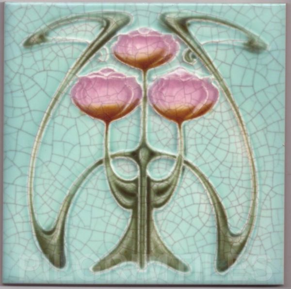 Art Nouveau ceramic or porcelain tiles ref 55