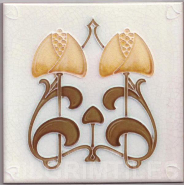 Art Nouveau ceramic or porcelain tiles ref 97