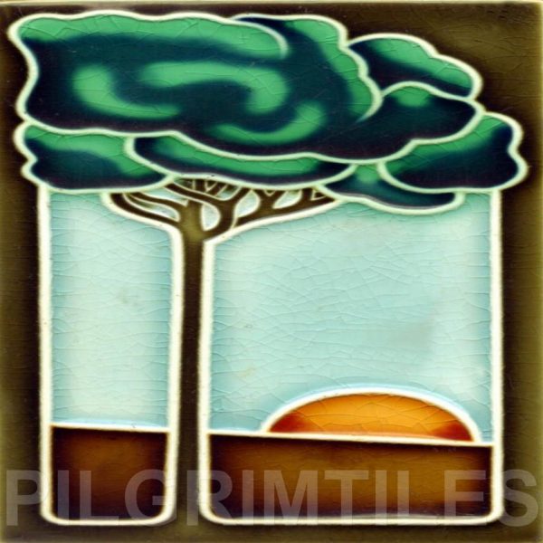 Art Deco Style Tile  Slim Tree
