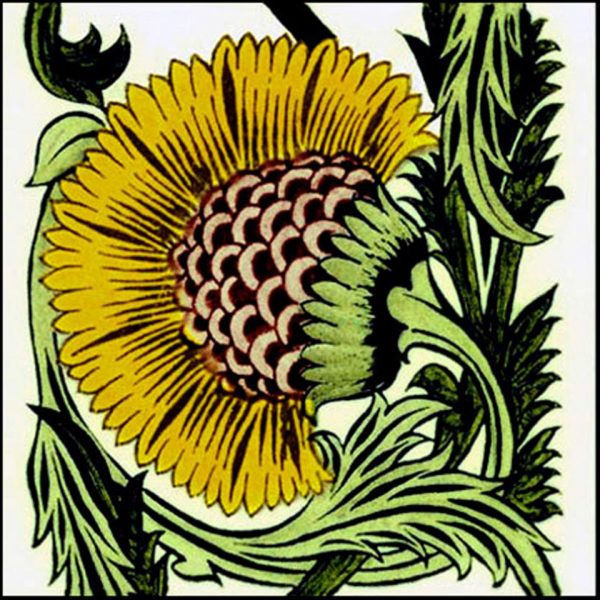 William de Morgan BBB Yellow Fireplace 10 tile set (6 inch) - Image 4