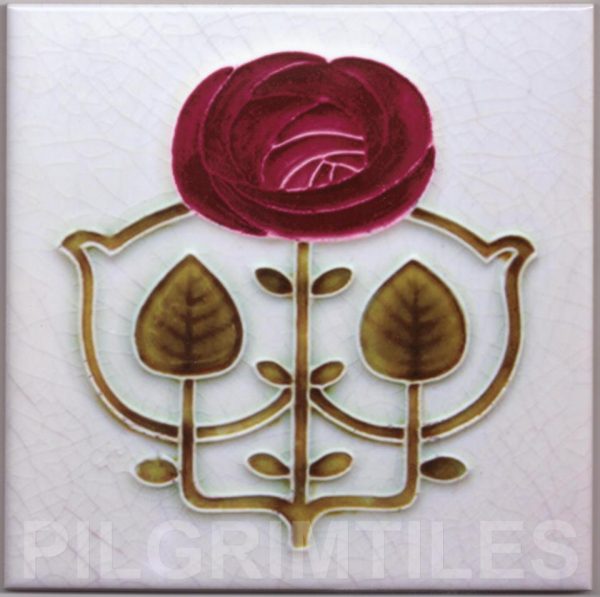 Mackintosh Rose Art Nouveau / Arts & Crafts ceramic or porcelain tiles ref mac 10