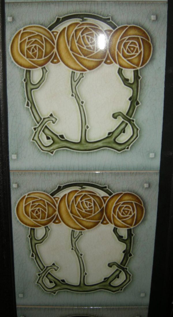 Mackintosh Rose Fireplace 10 Tile Set ref 3 - Image 2