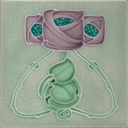 Mackintosh Rose Art Nouveau / Arts & Crafts ceramic or porcelain tiles ref Mac 7