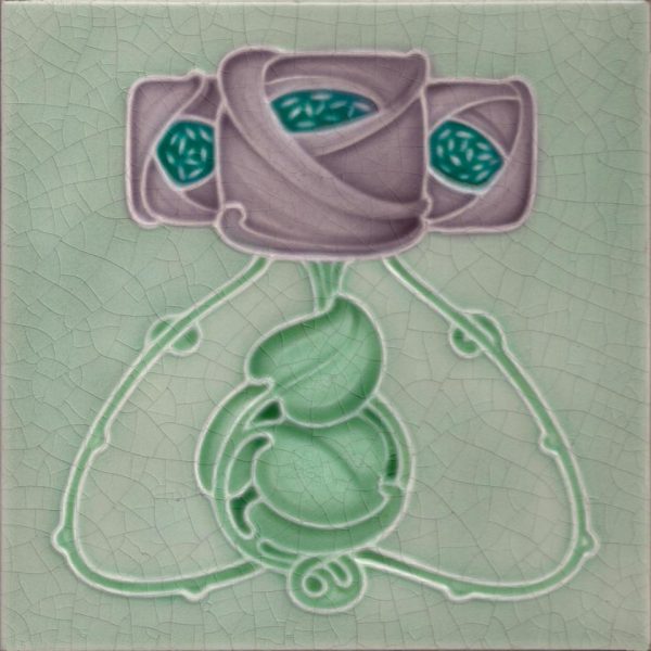 Mackintosh Rose Art Nouveau / Arts & Crafts ceramic or porcelain tiles ref Mac 7