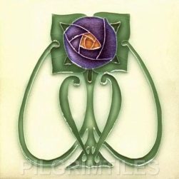Mackintosh Purple Rose Art Nouveau / Arts & Crafts ceramic or porcelain tiles mac 5