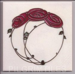 Mackintosh Red Rose Art Nouveau / Arts & Crafts ceramic or porcelain tiles ref mac 1