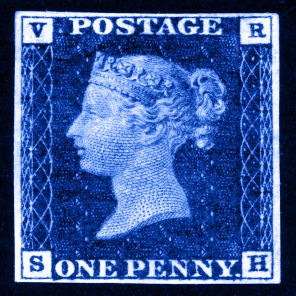 Penny Blue postage stamp tile