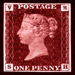 Penny Red postage stamp tile