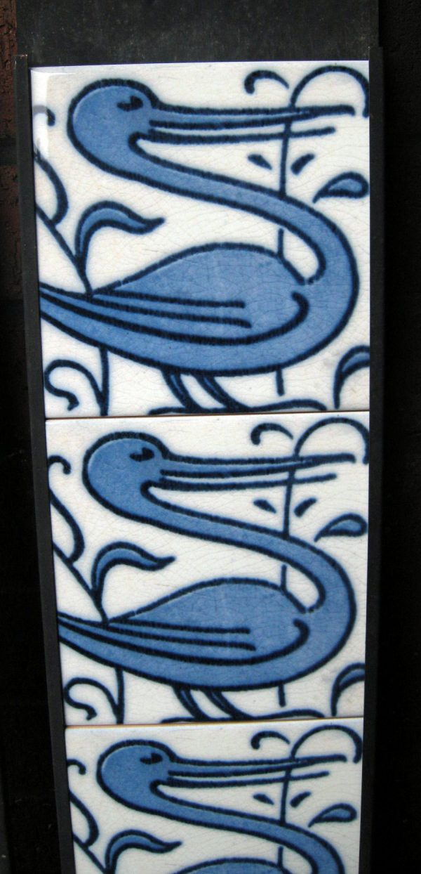 Arts and Crafts Stork Fireplace 10 Tile Set - Image 3