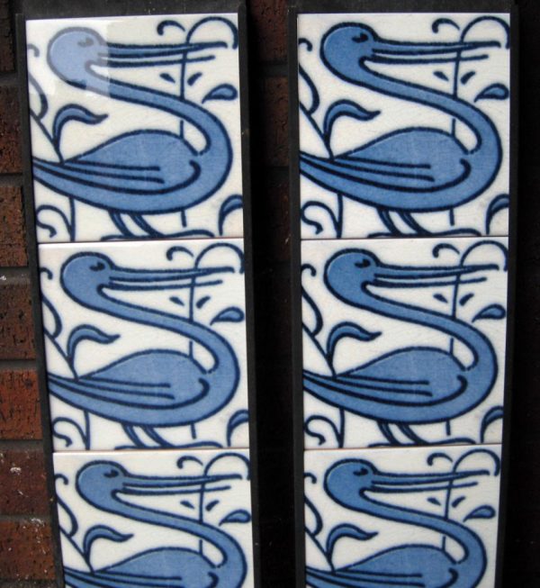 Arts and Crafts Stork Fireplace 10 Tile Set - Image 4