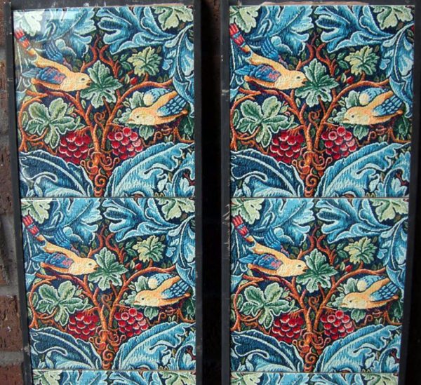 William Morris Strawberry Thief Detail Arts & Crafts 10 Tile Set - Image 2