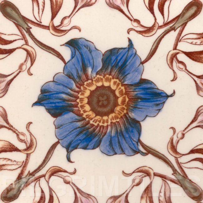 Victorian Floral Style Tile ref 4