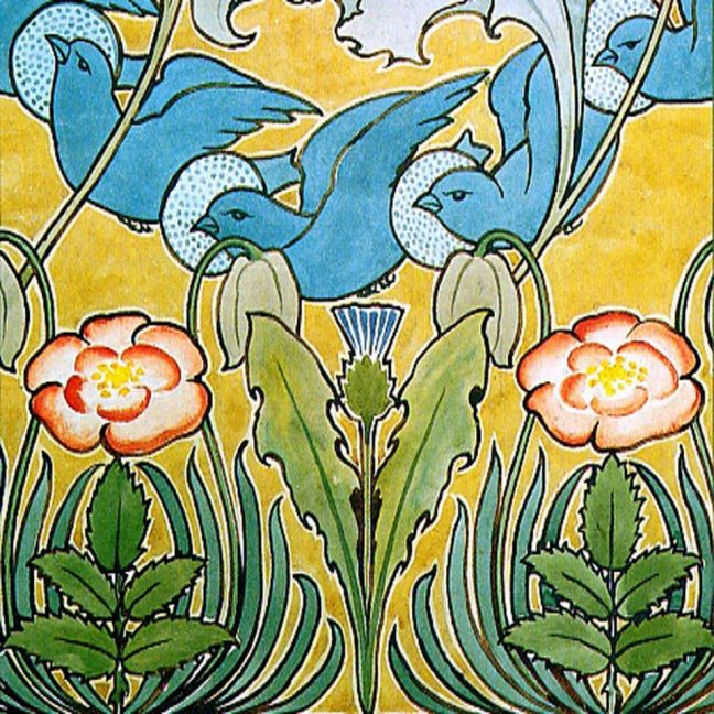 Voysey  Blue Birds ceramic or porcelain tiles