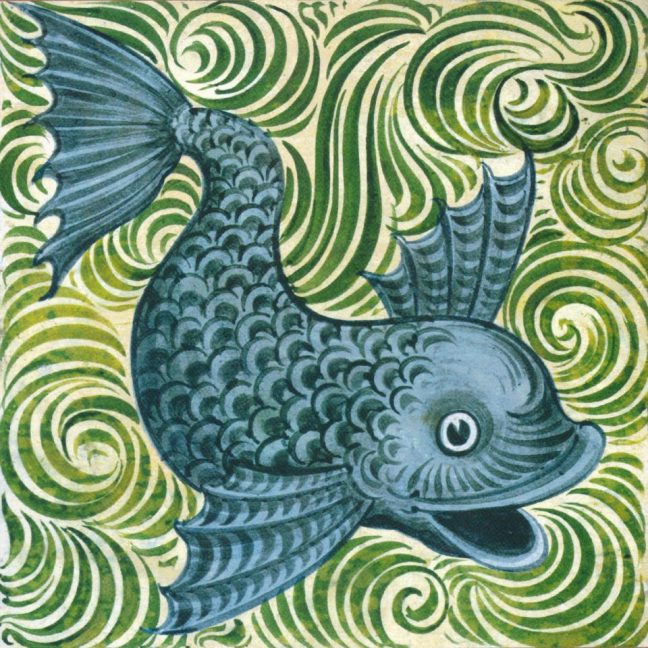 William De Morgan Fish tiles blue ref 2