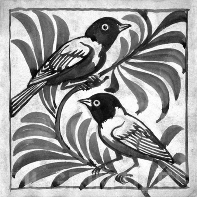 William De Morgan Weaver Birds Black