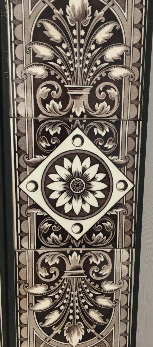 Aesthetic Movement Fireplace 10 Tile Set ref 11 - Image 3