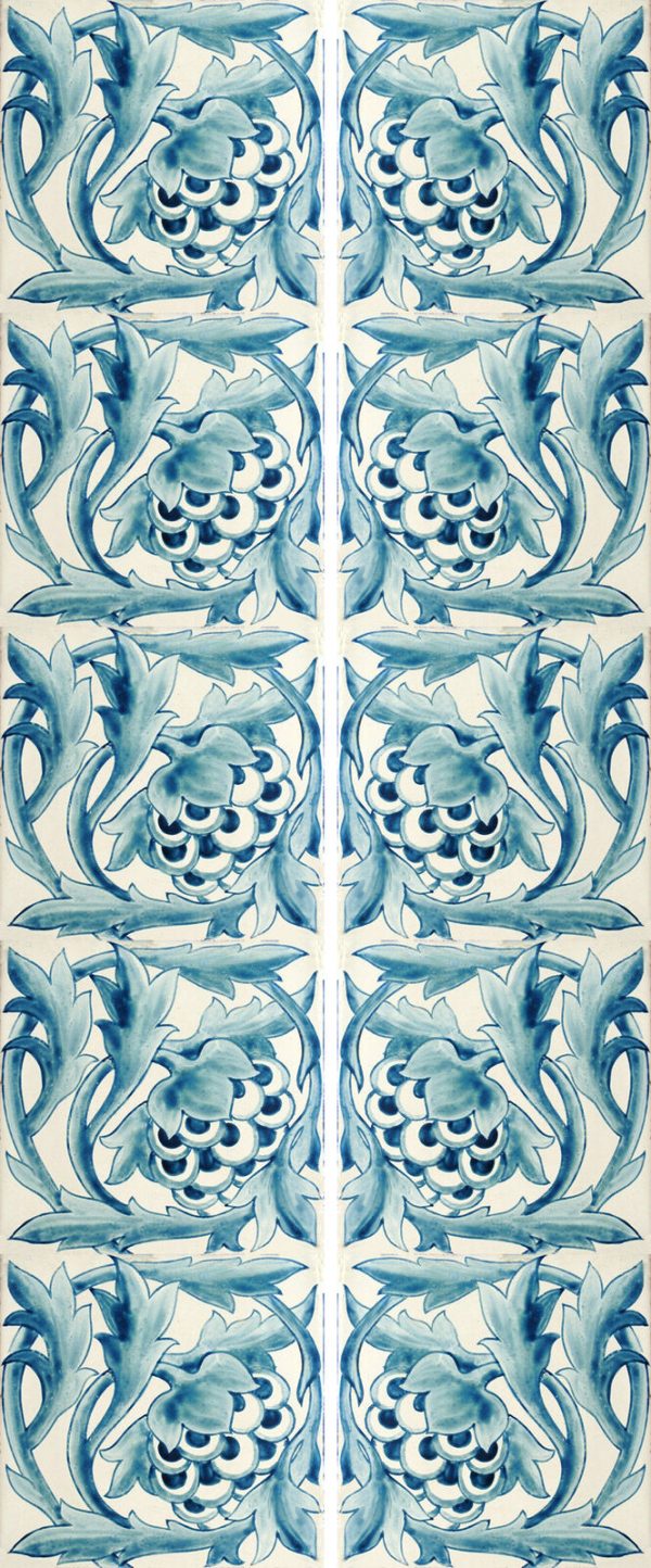 William Morris Artichoke Fireplace Tile Set blue