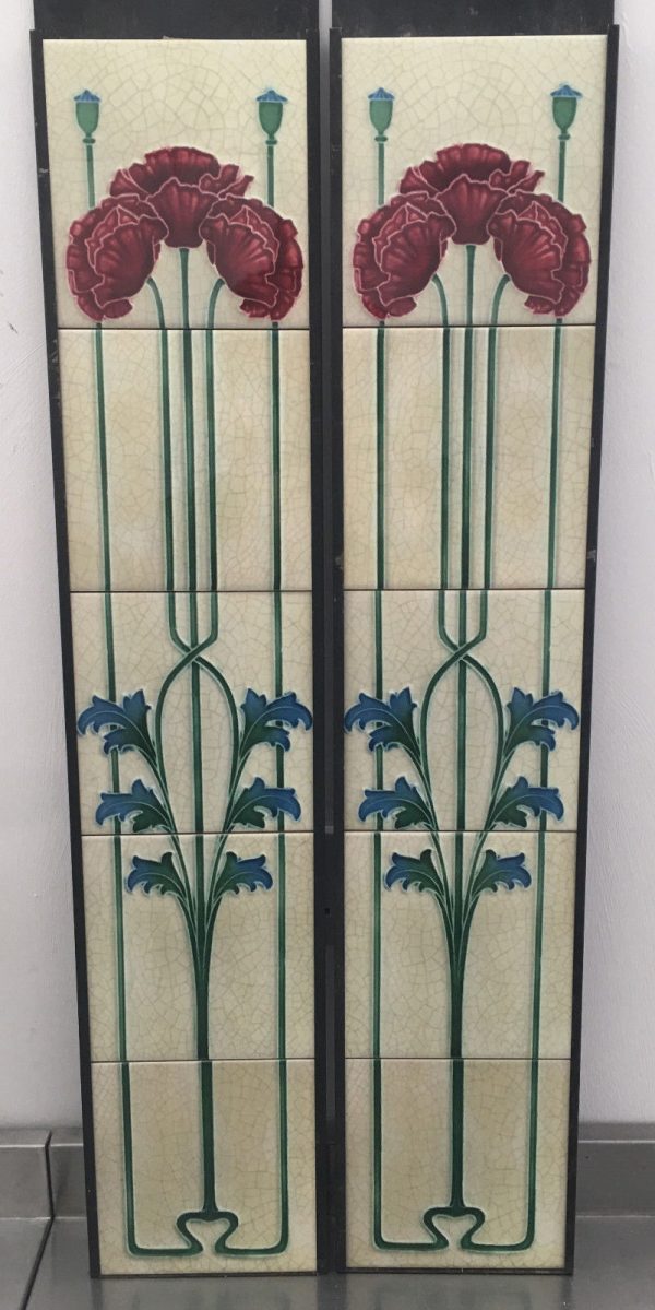 Art Nouveau Fireplace 10 Tile Set ref an 140
