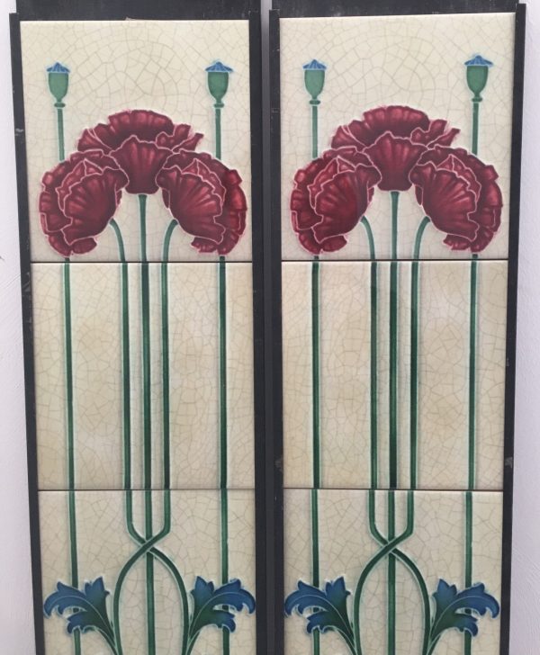 Art Nouveau Fireplace 10 Tile Set ref an 140 - Image 6