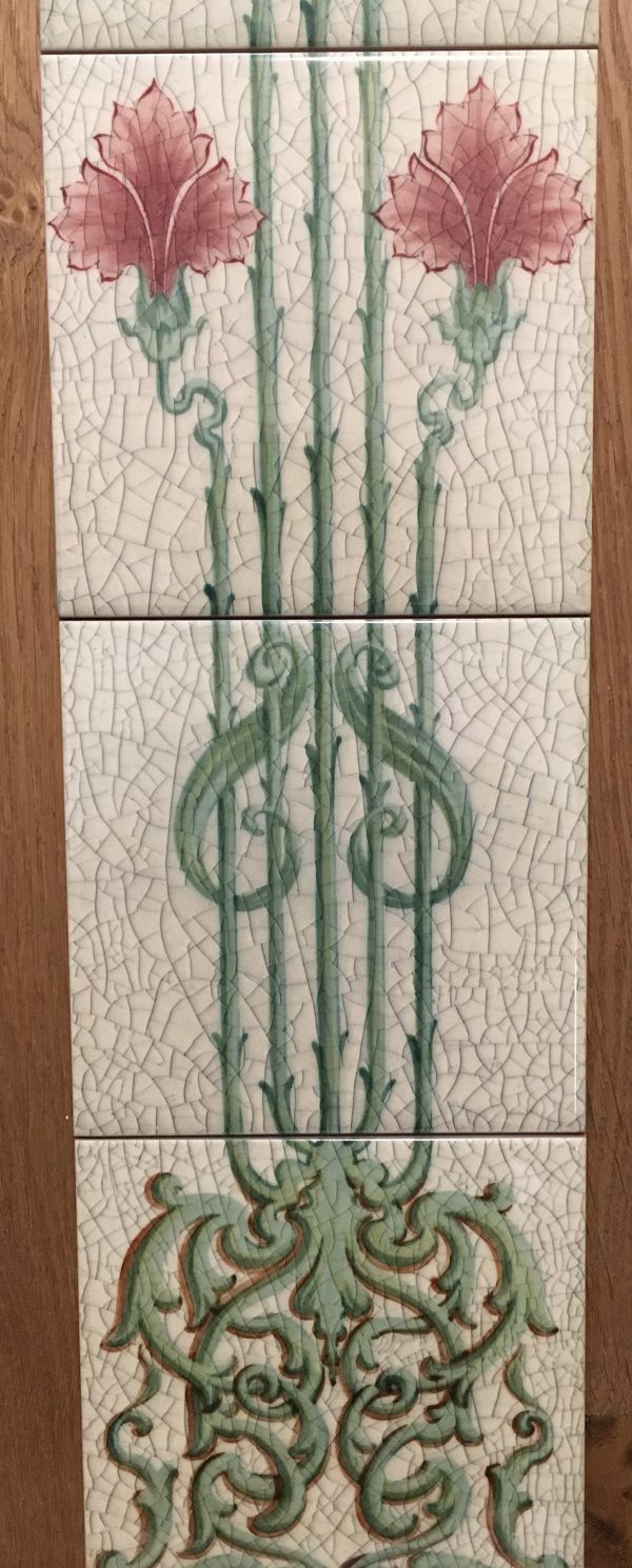 Art Nouveau Fireplace 10 Tile Set ref 142 - Image 2