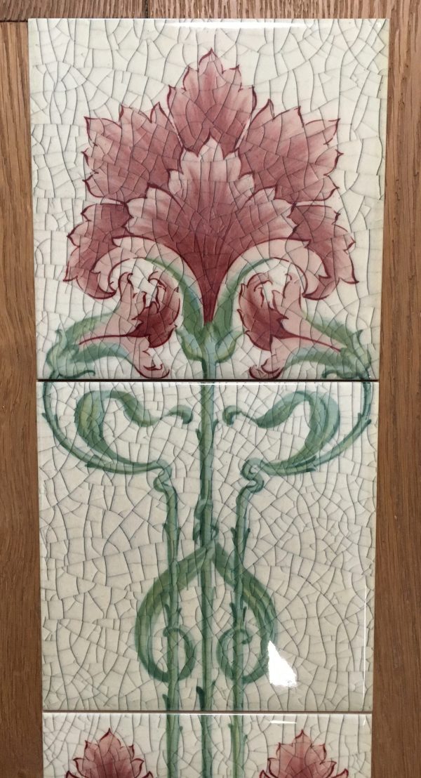 Art Nouveau Fireplace 10 Tile Set ref 142 - Image 4