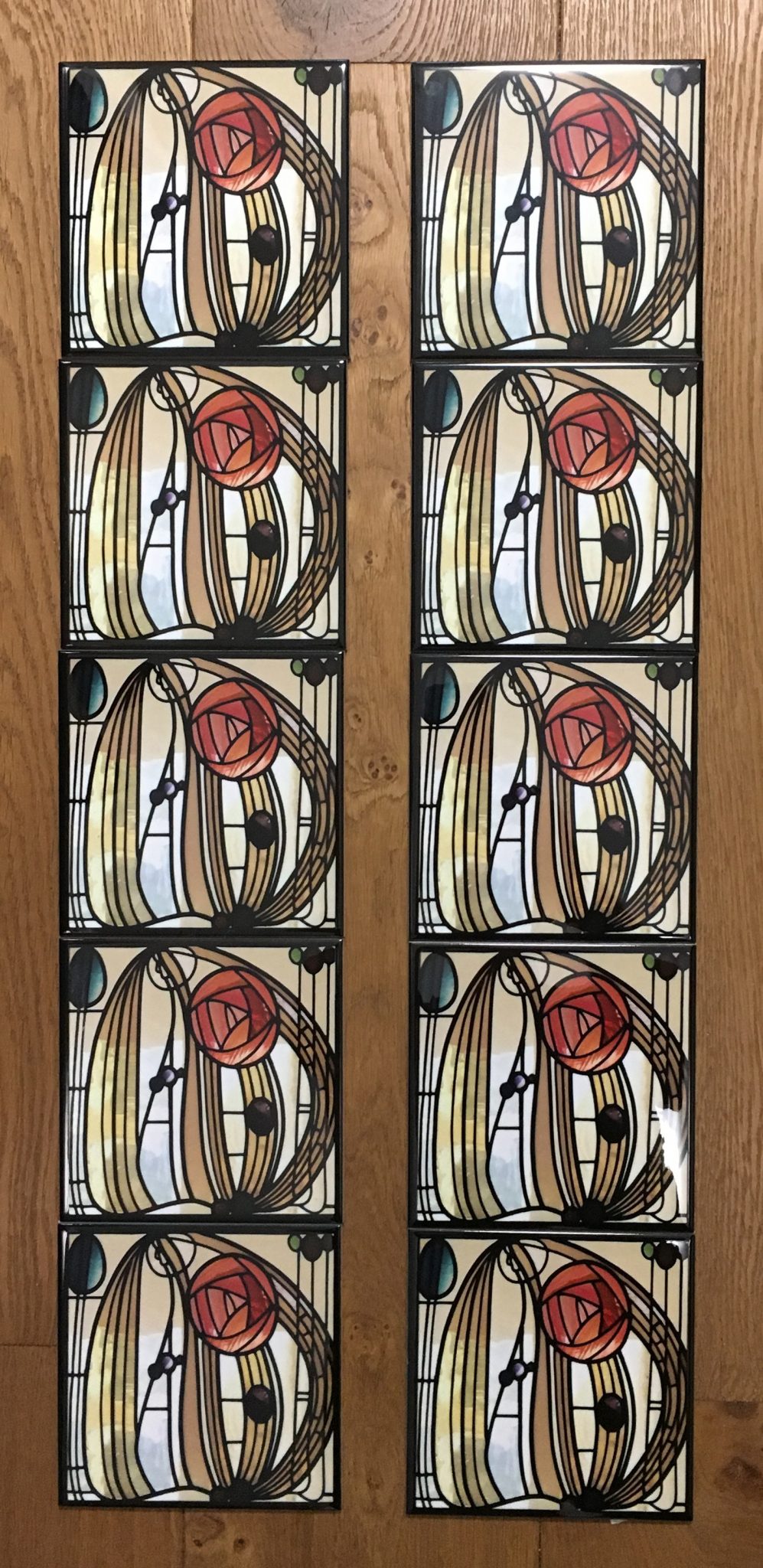Mackintosh Rose Fireplace Tile Set ref 13