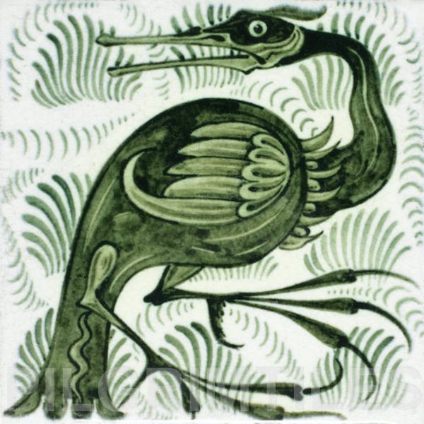 William De Morgan Long Billed Bird Tile