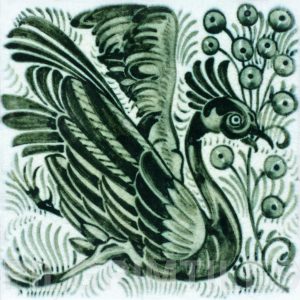 William De Morgan Exotic Bird and Fruit Tile