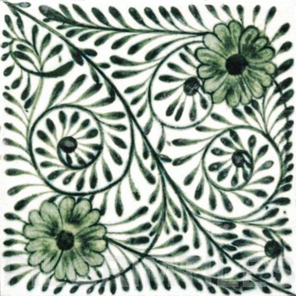William De Morgan Flower Swirl Tile