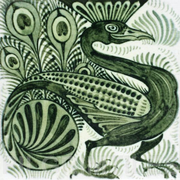 William De Morgan Peacock Tile