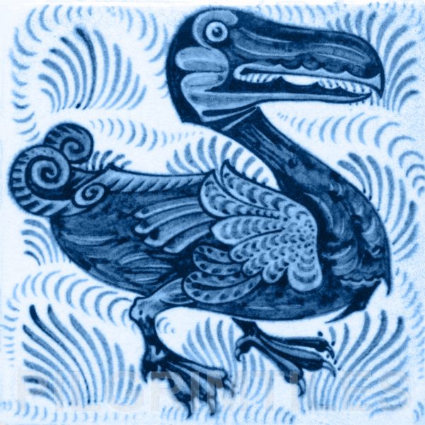 William De Morgan Dodo Tile Blue
