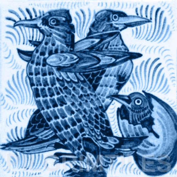 William De Morgan Penguins Tile Blue