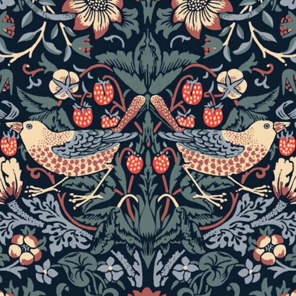 William Morris Strawberry Thief blue black ceramic or porcelain tiles