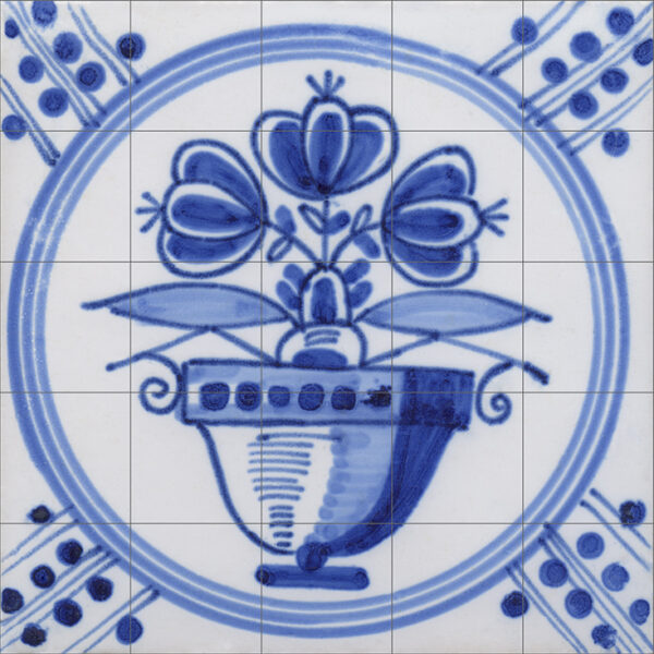 Large Delft Ceramic or Porcelain 25 Tile Mural Backsplash 75cm x 75cm 30" x 30" ref 2