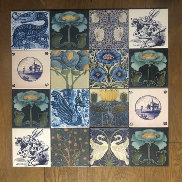 Mixed 16 Tile Mural Splashback Kiln Fired Porcelain or Ceramic 60cm or 24" Square ref 10